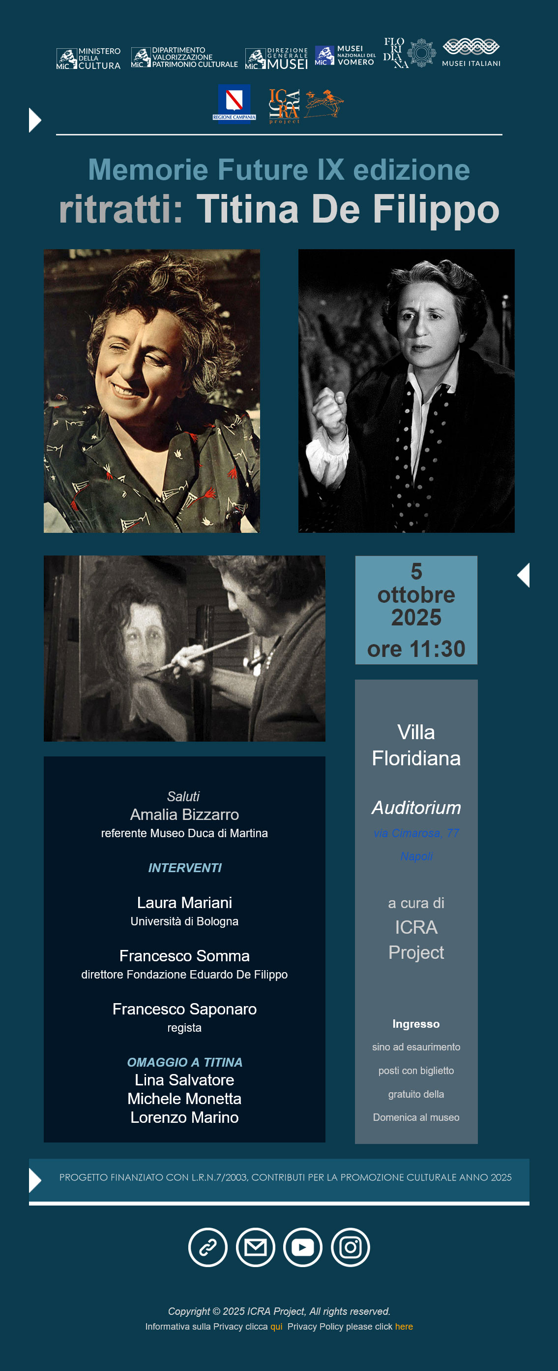 Domenica al Museo | MEMORIE FUTURE | IX edizione | Ritratti | Titina De Filippo